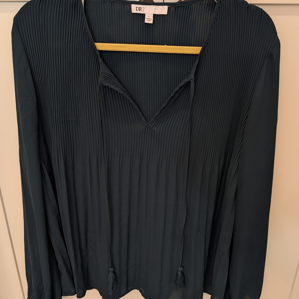 DR2 Women's Deep Teal Pleated Blouse